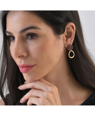 Women's Colourblock Circular Earrings