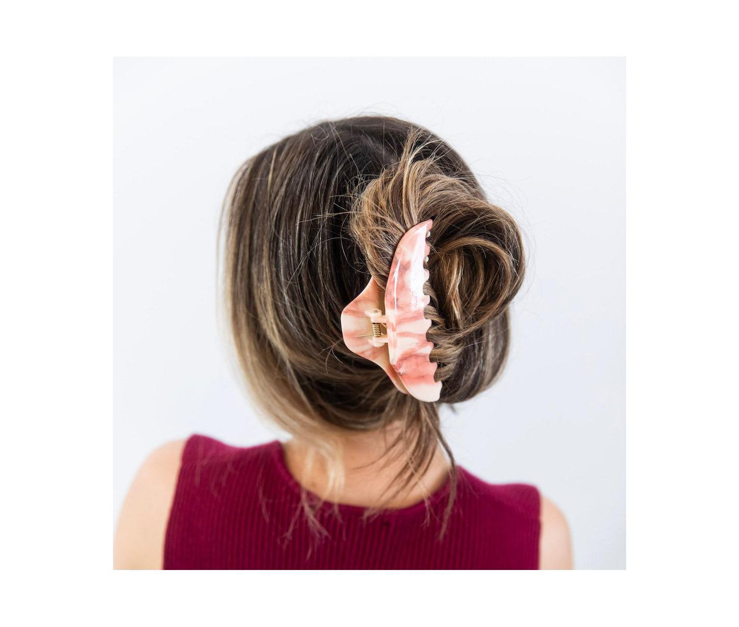 Женская заколка Headbands of Hope Large Claw Clip - Dusty Rose Marble, цвет: Коралловый — фото 3