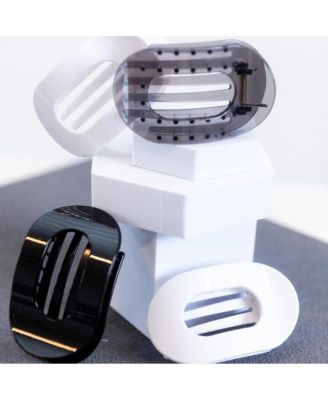  Large Oval Clip Set of 2 - Grey + White