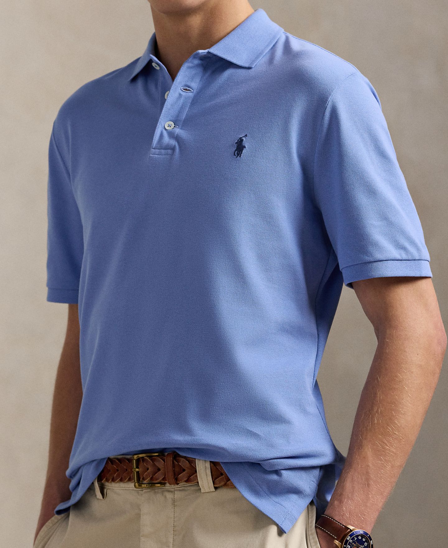 Мужское поло Polo Ralph Lauren Classic-Fit Polo Shirt, цвет: Синий — фото 3
