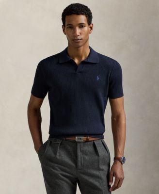 Polo Ralph Lauren - Men's Rib-Knit Cotton Polo-Collar Sweater