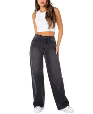 Celebrity Pink - Juniors' Elastic-Back Wide-Leg Jeans