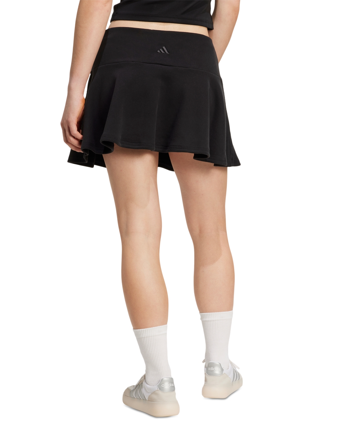 Adidas Originals 3-stripe Athletic Mini Skirt In Black, Women's At Urban Outfitters In Black
