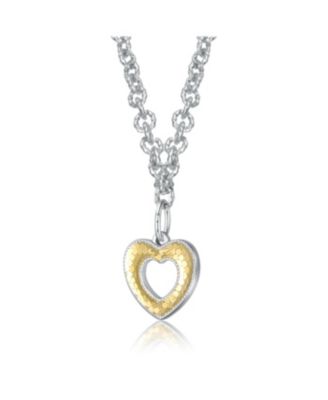 Harmony Hearts Two-Tone Open Pendant Necklace
