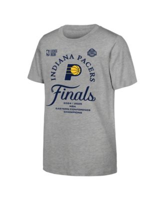 Big Boys and Girls Gray Indiana Pacers 2025 NBA Eastern Conference Champions Locker Room T-Shirt