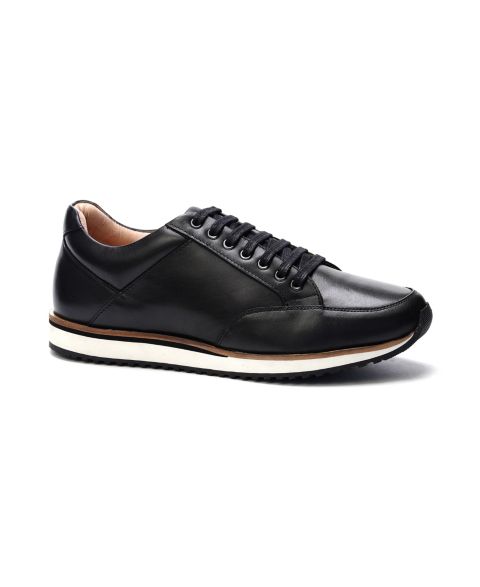 Мужские кроссовки A. Veer Brooklyn Leather Round-Toe, цвет: Чёрный кожаный