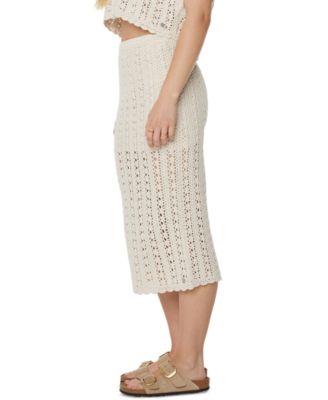 Juniors' Sea Swirl Crochet Midi Skirt