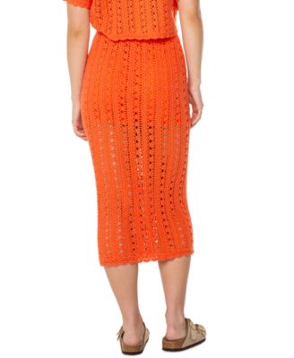 Juniors' Sea Swirl Crochet Midi Skirt