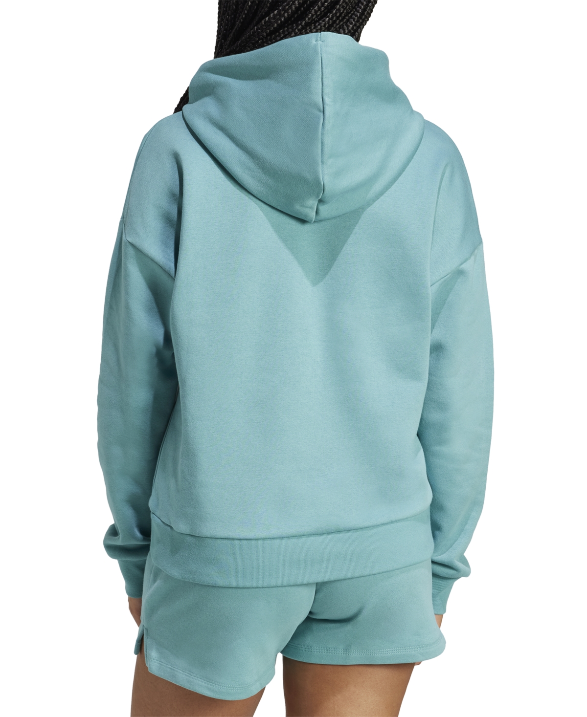 Adidas Originals Women's Essentials Small-logo Long-sleeve Hoodie In Blue