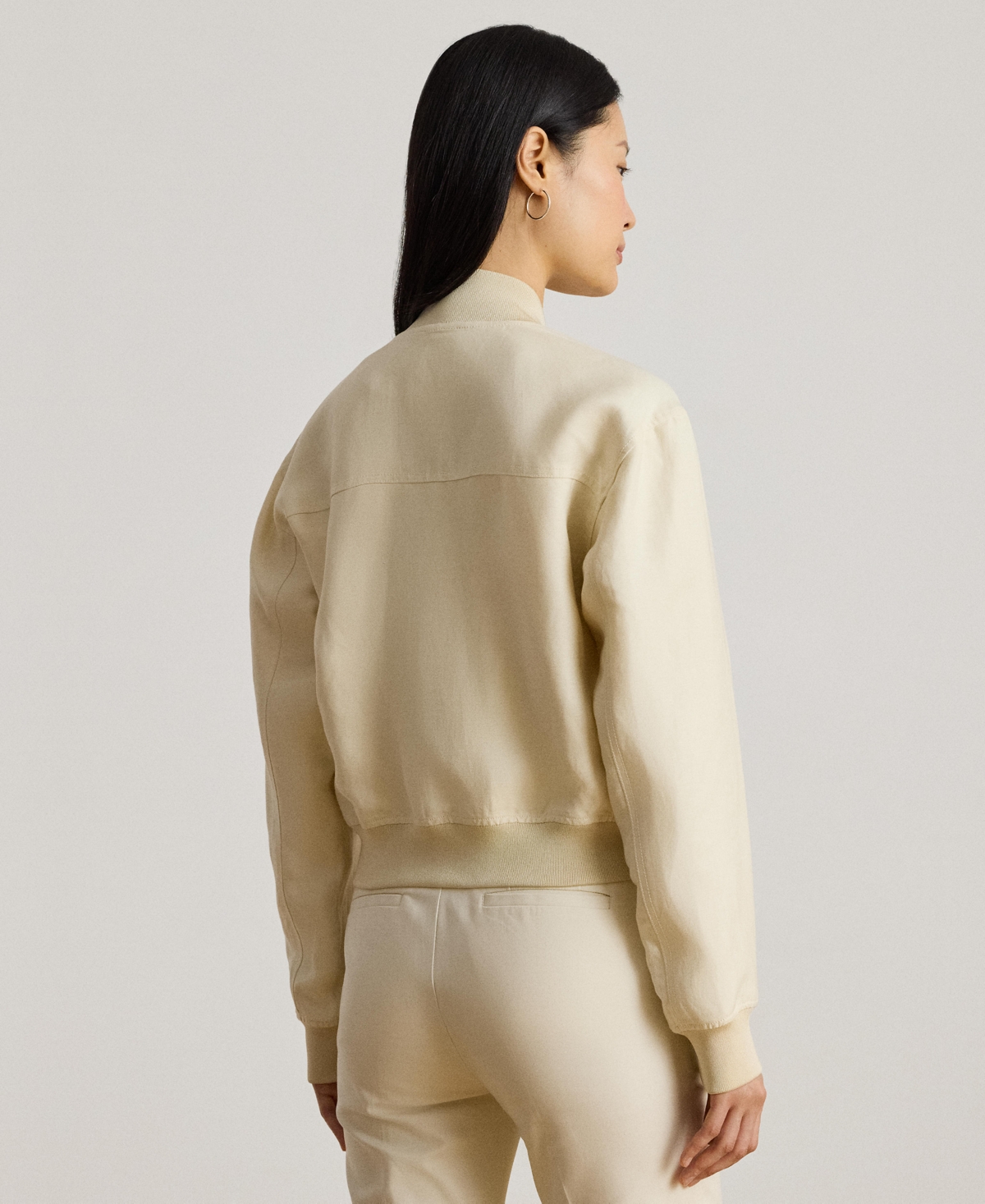 Ralph Lauren Women's Linen-blend Bomber Jacket In Brown