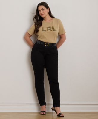 売れ筋商品|||ラルフローレン カットソー トップス レディース Plus Size Beaded-Logo Cotton Jersey Tee Birch Tan Lauren Ralph Lauren Plus Size Beaded-Logo Cotton Jersey Tee