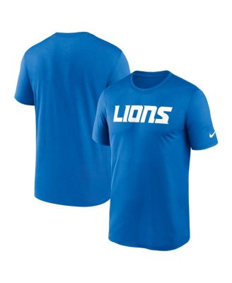 Nike - Men's Blue Detroit Lions Primetime Legend Wordmark Performance T-Shirt