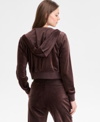 Women's Couture Cropped Velour Hoodie