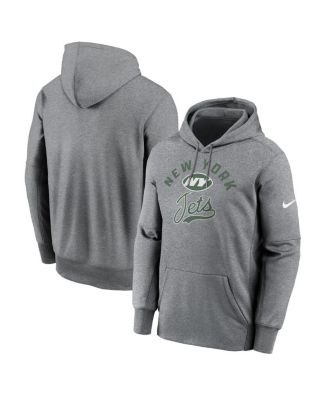 Nike - Men's Heather Gray New York Jets Performance Fleece Pullover Hoodie