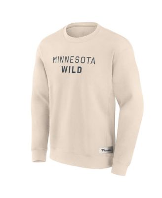 Men's Cream Minnesota Wild Elements Future Ground Lettering Pullover Sweatshirt