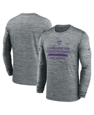 Nike - Men's Gray Minnesota Vikings Sideline Velocity Performance Long Sleeve T-Shirt