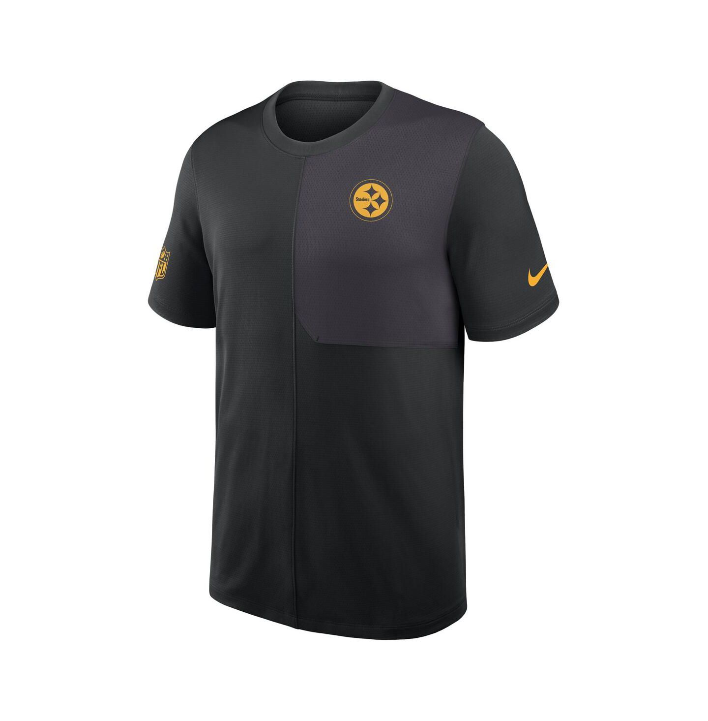 Мужская рубашка Nike Black Pittsburgh Steelers Sideline UV Performance Coach — фото 2