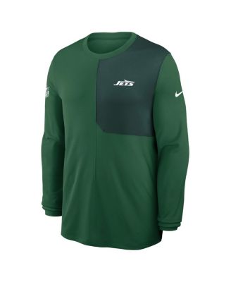 Men's Green New York Jets Sideline Coach UV Performance Long Sleeve T-Shirt