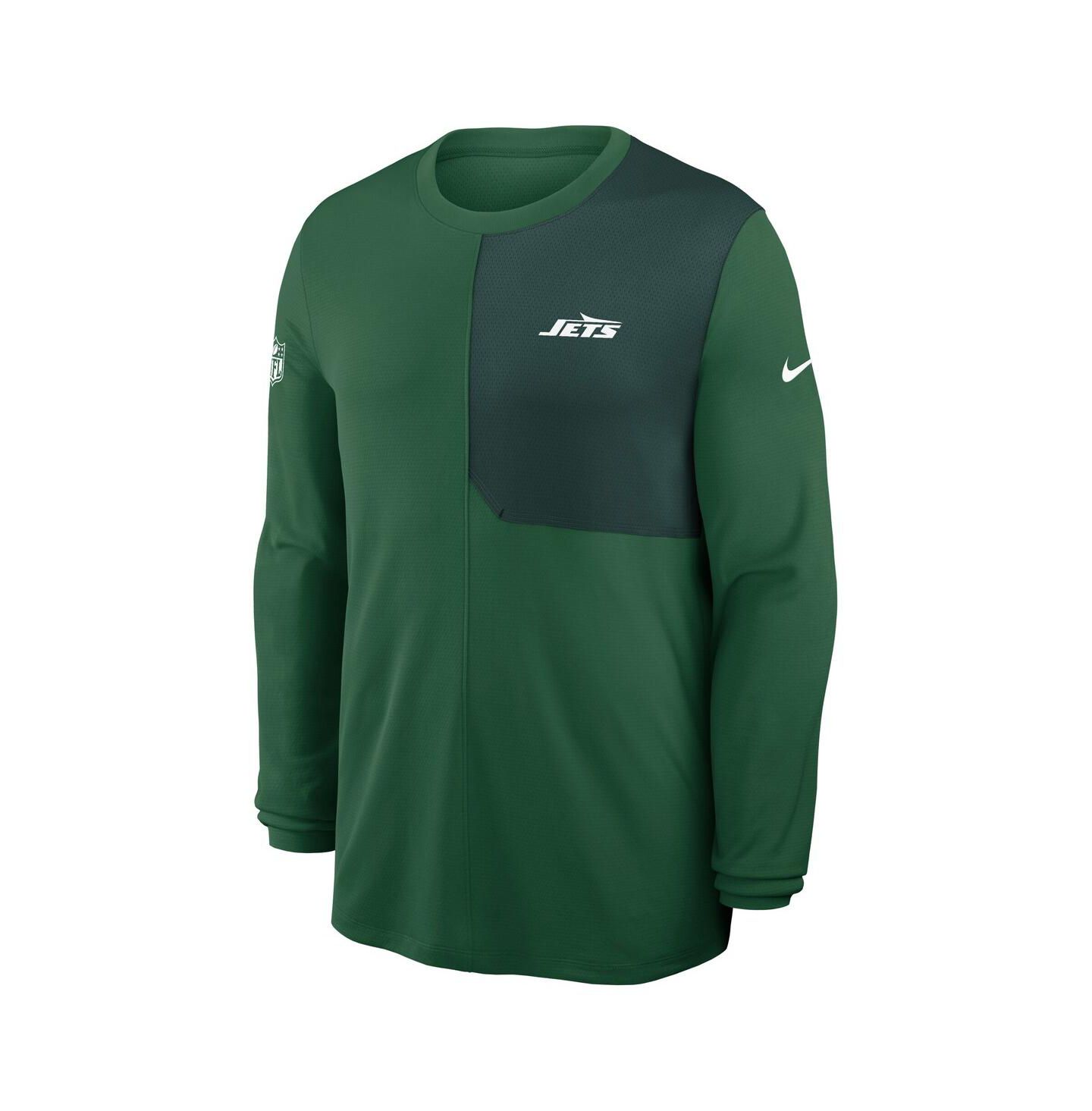 Мужская футболка Nike Green New York Jets Sideline Coach UV Performance Long Sleeve — фото 2