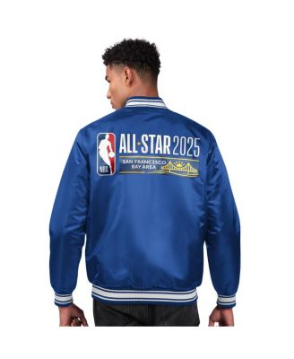 Men's Royal 2025 NBA All-Star Game Satin Full-Snap Varsity Jacket