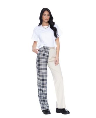 Women's Mixed-Pattern Wide Leg Trouser