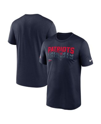 Nike - Men's Navy New England Patriots Wordmark Block Sideline Legend Performance T-Shirt