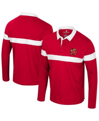 Colosseum - Men's Red Maryland Terrapins Too Cool For School Long Sleeve Polo Shirt