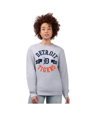 G-III 4Her by Carl Banks - Women's Heather Gray Detroit Tigers Team Logo Fleece Pullover Sweatshirt