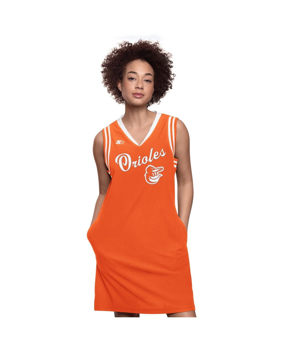 Women's Orange Baltimore Orioles Fast Track Sneaker V-Neck Dress - Orange