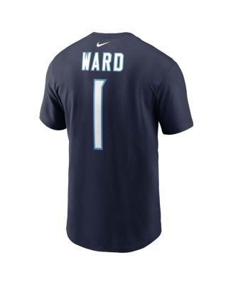 Men's Cameron Ward Navy Tennessee Titans 2025 NFL Draft First Round Pick Name Number T-Shirt