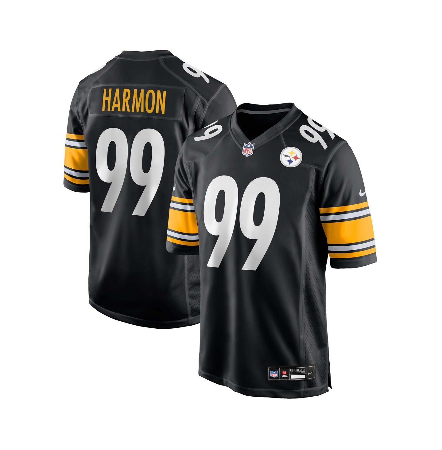 Мужской топ Nike Derrick Harmon Black Pittsburgh Steelers 2025 NFL Draft First Round Pick Game Jersey — фото 1