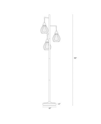 Teardrop 68" LED Floor Lamp with 3 Metal Teardrop Shades