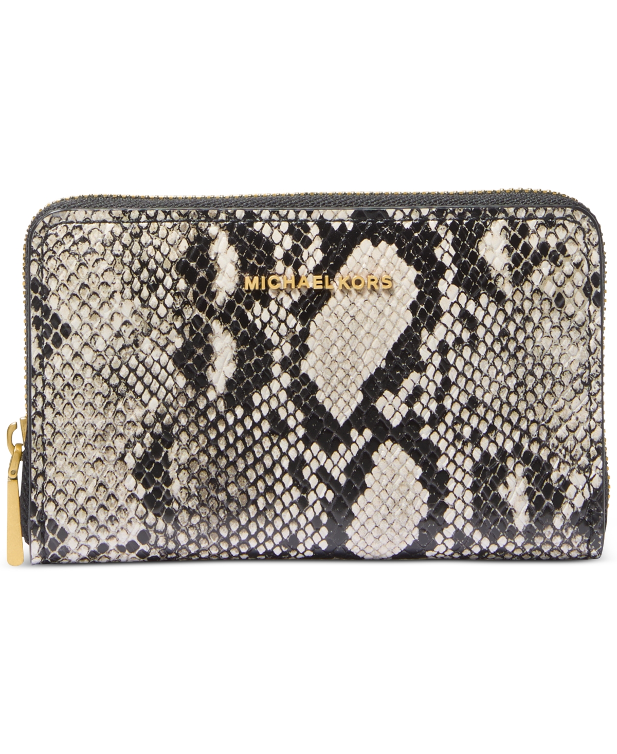Michael Kors Michael  Jet Set Small Leather Zip Around Card Case In Brown