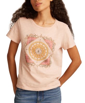 Lucky Brand - Women's Cotton Celestial Framed Sun Crewneck Tee