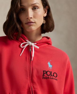 Women's Big Pony Lightweight Fleece Zip Hoodie Sweatshirt