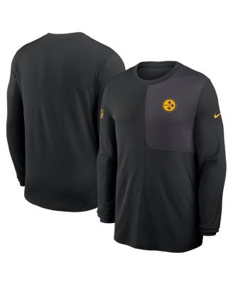 Nike - Men's Black Pittsburgh Steelers Sideline Coach UV Performance Long Sleeve T-Shirt