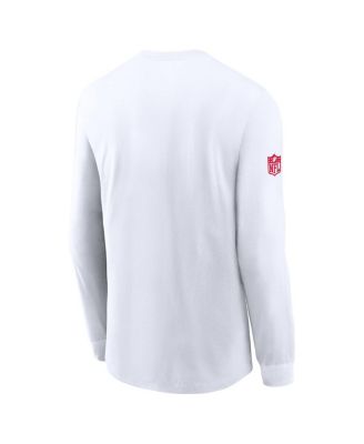 Men's White Houston Texans Sideline Performance Long Sleeve T-Shirt