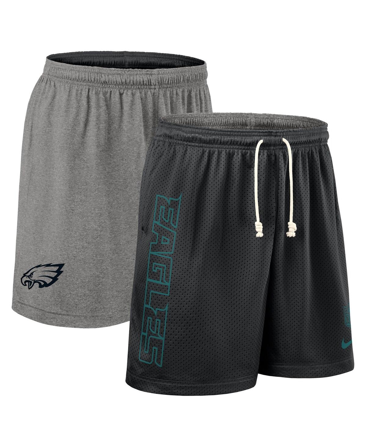 Nike Men's Black Philadelphia Eagles Sideline Reversible Performance Shorts In Multi