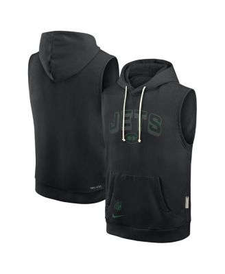 Nike - Men's Black New York Jets Sideline Performance Sleeveless Pullover Hoodie