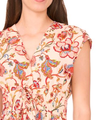 Women's Cotton Short-Sleeve V-Neck Dress