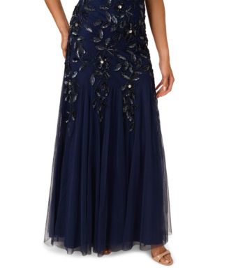 Adrianna Papel Women's Floral-Beaded Gown