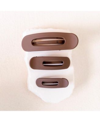 Mixed Size Flat Lay Clip Set - Brown