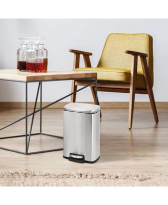 1.3 Gal./5 Liter Rectangular Stainless Steel Step-on Trash Can for Bathroom and Office