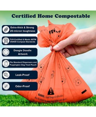 Walk Star Kit: 3-in-1 Dog Walk Bag, Bowl, & Leash plus Matching 90 Refill Dog Poop Bags