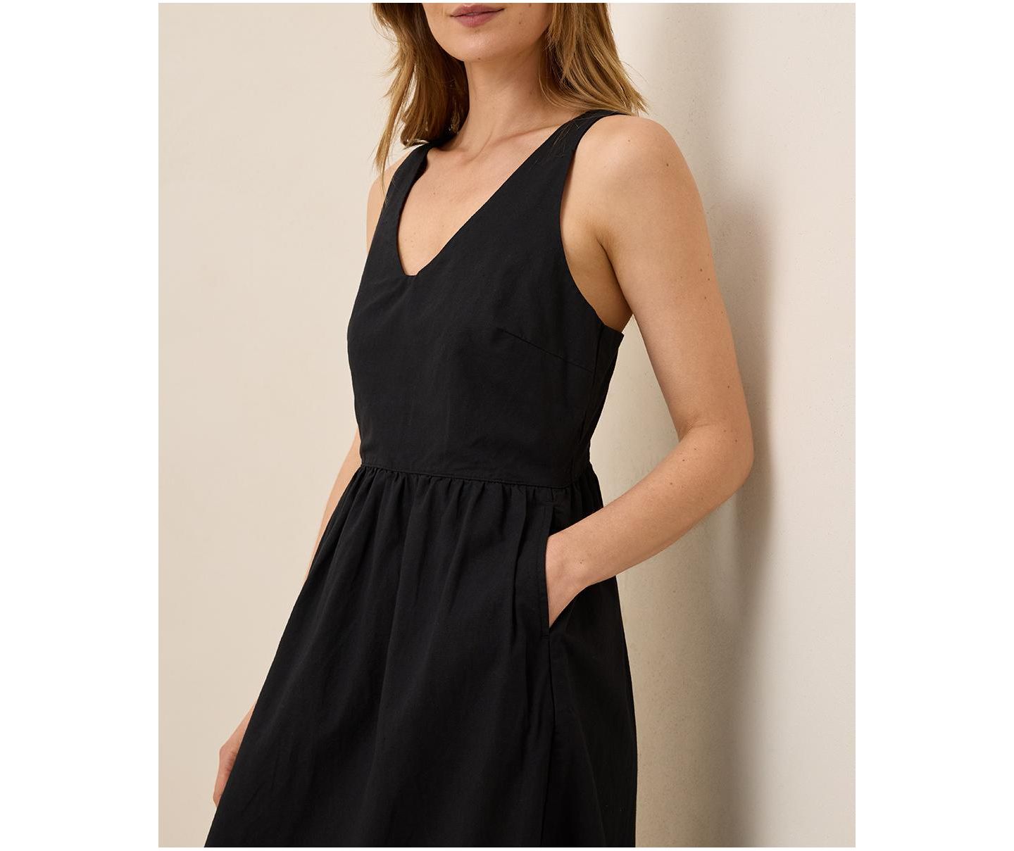 Женское платье Pact Organic Cotton Canopy Linen Blend Easy Tank Dress, цвет: Чёрный — фото 3