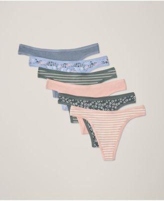 Women's Organic Cotton Everyday Classic Fit Thong 6-Pack