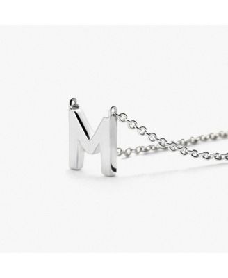 - Silver Initial Necklace - Letter Necklace