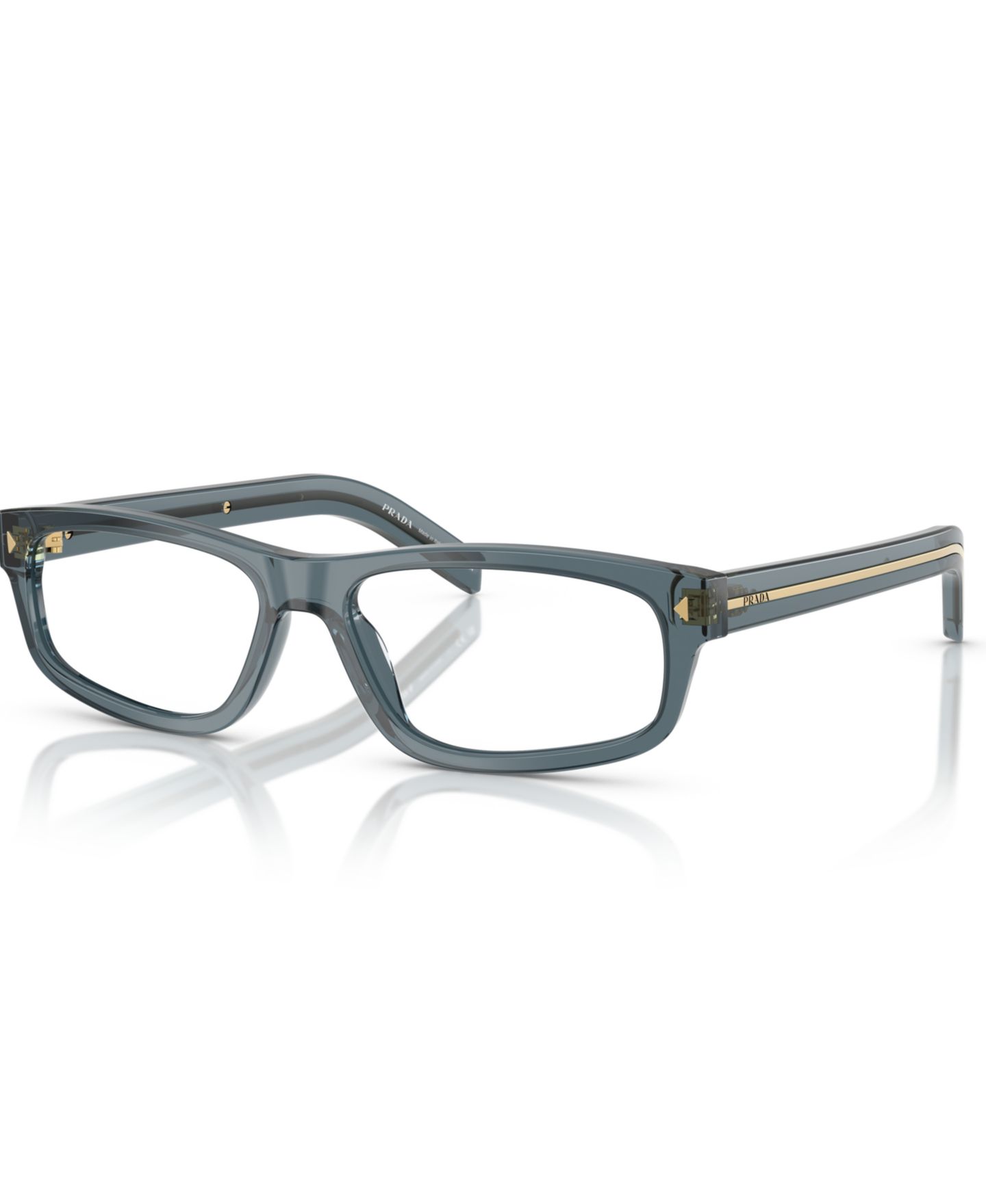 Мужские очки PRADA Man Rectangle Plastic PR B02VF Eyeglasses, цвет: Прозрачный океанский — фото 1
