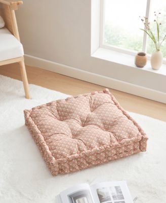 Floor Cushion Floral Decorative Pillow, 24" x 24"