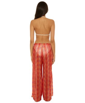 Women's Cancun Metallic Crochet Cover-Up Pants
